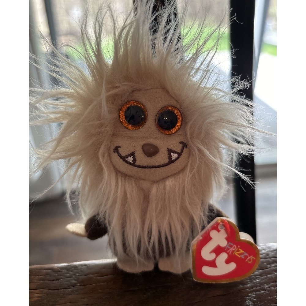 Ty Frizzys Clip On Plush Zinger Brown Monster New